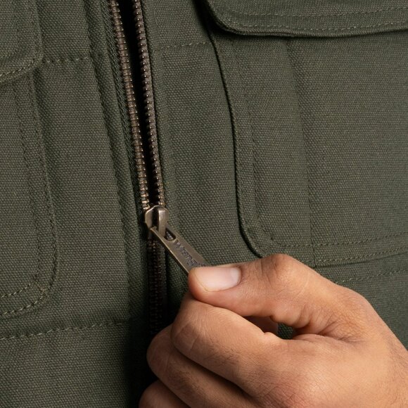 NWT M-3XL Wrangler Workwear Quilted Duck Work Vest Olive Durable Warm Utility - Picture 5 of 6